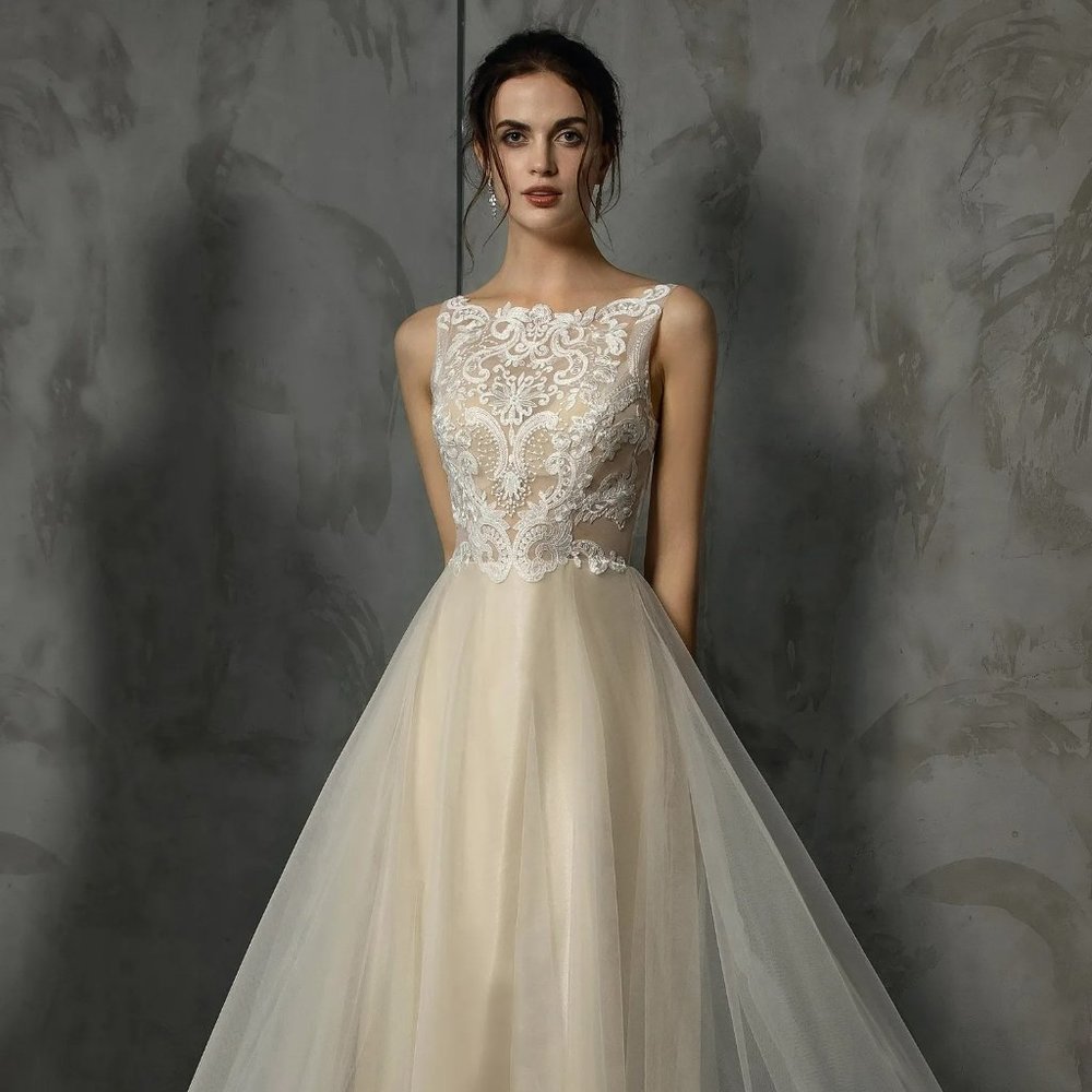 A-Line Bridal Gown With Delicate Applique